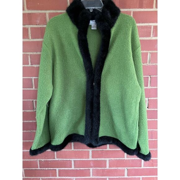 Green Wool Cardigan - Picture 2 of 7